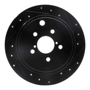Scion FR-S Brake Rotor (1) - Rear Right - R1 Concepts - Drilled & Slotted - Black - `10-`25